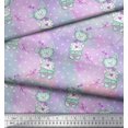 thumbnail image 3 of Soimoi Blue Cotton Duck Fabric Teddy Bear & Dot Kids Printed Craft Fabric by the Yard 42 Inch Wide, 3 of 3