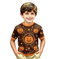 thumbnail image 4 of CONZONE Halloween Big Boys Tshirts Short Sleeve Pumpkin Graphic Tees for Boys Crew Neck Spooky Season Funny Tops, 4 of 4