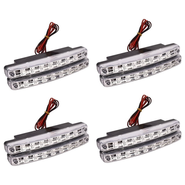 Lo 4Pcs Alta Calidad Super White 8 LED Luces Diurnas 12V DC Lampara de Estacionamiento Universal 12V