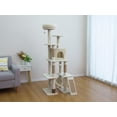 thumbnail image 5 of Vibrant Life Large 8-Level 73" Cat Tree with Condo, Hammock and Scratching Posts, Beige, 5 of 11