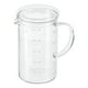 thumbnail image 1 of Taza medidora de vidrio de 1000 ml, vidrio borosilicato 3.3 graduado blanco con escala impresa y tapa de vidrio, 1 of 7
