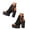 Black, variant on High Heels for Women Ankle Buckle Strap Slingback Platform Heeled Sandals 4.33 Inch Leopard Print Ladies Dressy Pumps (Brown,9.5)
