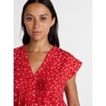 thumbnail image 5 of Time and Tru Women's Linen Pintuck Top, Sizes XS-XXXL, 5 of 6