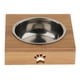 thumbnail image 2 of De Gato Para Perros Elevados, Comedero Para Perros Criados Soporte De Bambú Sólido Perfecto Para Y Perros Tazón simple de acero inoxidable, 2 of 9