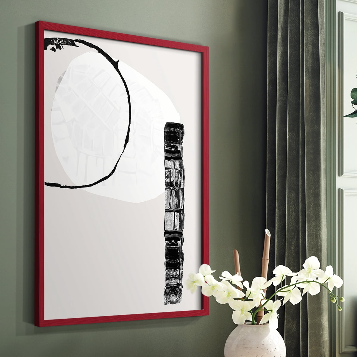 Zen Shapes II Framed Print - Solid Wood in Single Picture Frame Solid Wood 2 Framed Print