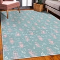 thumbnail image 3 of Owl Decorative Rug, Cartoon Style Illustration of Birds on the Branches Mysterious Woods Print, Quality Carpet for Bedroom Dorm and Living Room, 6 Sizes, Almond Green, by Ambesonne, 3 of 4