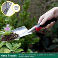 thumbnail image 3 of 3-Piece Aluminum Gardening Tool Set with Trowel, Transplanter, and Hand Rake, Comfortable Soft Non-Slip Ergonomic Handle - Cherry Red, 3 of 3