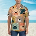 thumbnail image 2 of Kll Men'S Hawaiian Shirt Short Sleeve Button Down Beach Shirts-Colorful Dogs, 2 of 7