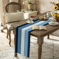 thumbnail image 4 of Navy Sky Blue White Table Runner,Farmhouse Cotton Linen Tablecloth Summer Holiday Table Decorations for Home,Kitchen,Dining Room,Indoor,Outdoor,13X108 Inches Extra Long,Retro Rustic Barn Wood Texture, 4 of 6