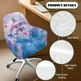 thumbnail image 6 of FOR U DESIGNS Dolphin Hibiscus Pattern Dining Chair Slipcovers with Armrest, Anti-Dust Vanity Chair Cover Mid Back Wide Seat Accent Chairs Covers for Vanity Living Room Bedroom, 6 of 8