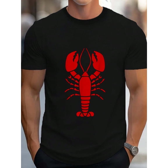 100% Cotton Lobster T-Shirt Women's Men's Graphic Tee Causal Tops