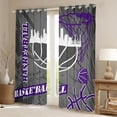 thumbnail image 2 of Feelyou Modern Basketball Player Blackout Curtains Set of 2 (52x84 Each) for Kid, Cartoon Ball Game Window Curtains, Abstract Grey Purple Curtains and Drapes, Living Room Curtains Decor, 2 of 6