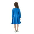 thumbnail image 3 of Gubotare Winter Toddler Girl Clothes Summer Print Ruffle Long Sleeve Dress (Blue,2-3 Years), 3 of 5