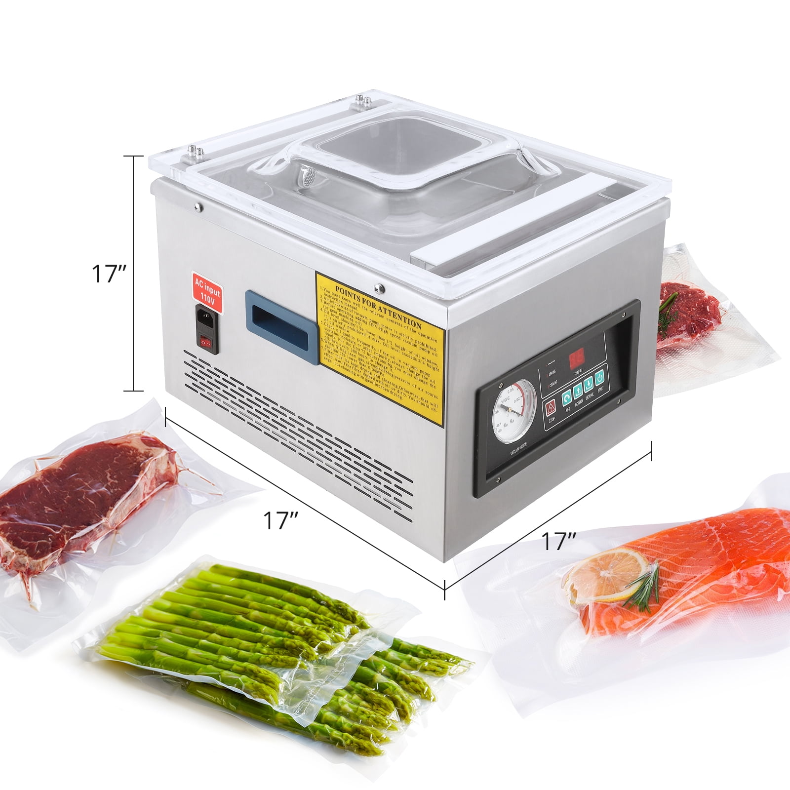 Chamber Vacuum Sealer machine,180W-320W,DZ-260A 6.5 m³/h Pump Rate,Microcomputer Controlled,Household and Commercial Vacuum Sealing Machines with Stainless Steel Structure