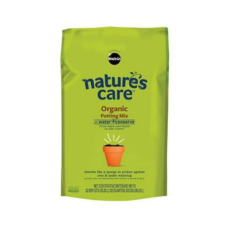 Miracle-Gro Nature's Care Organic & Natural Potting Mix with Water Conserve, (Best Soil Mix For Outdoor Weed)