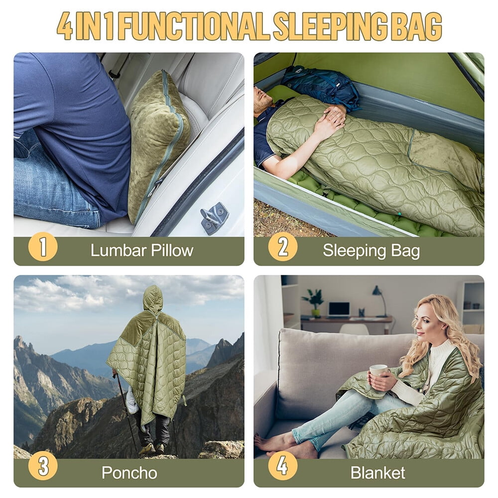 Multifunctional Sleeping Bag Wearable Quilt 3 Seasons Suitable for 1 Person