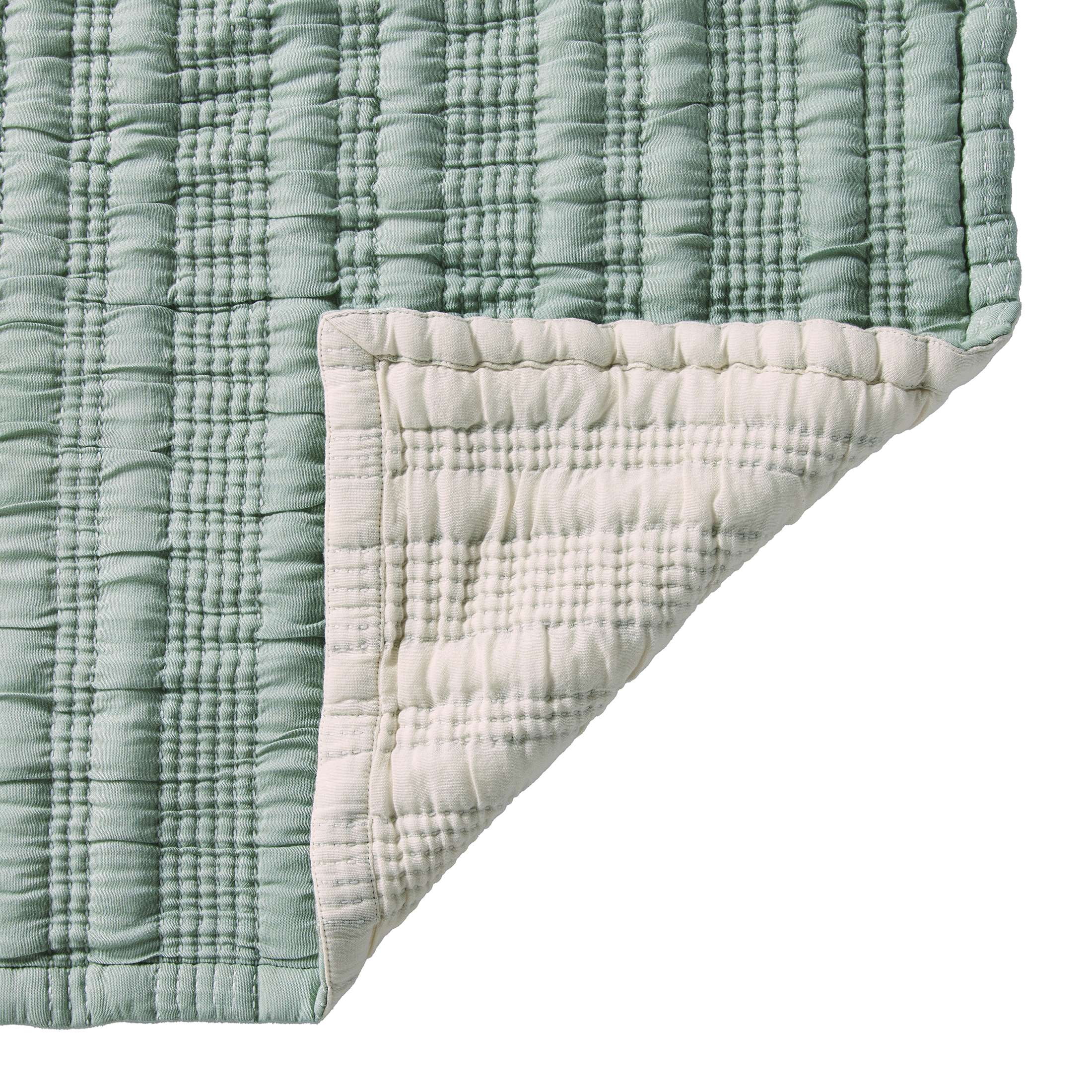 Better Homes & Gardens Luxury Gauze Reversable Cotton Polyester Bed Blanket, Green River, Full/Queen
