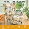 thumbnail image 6 of Eco-Ancheng Stretch Jacquard 2 Piece Wingback Chair Slipcover, 6 of 7