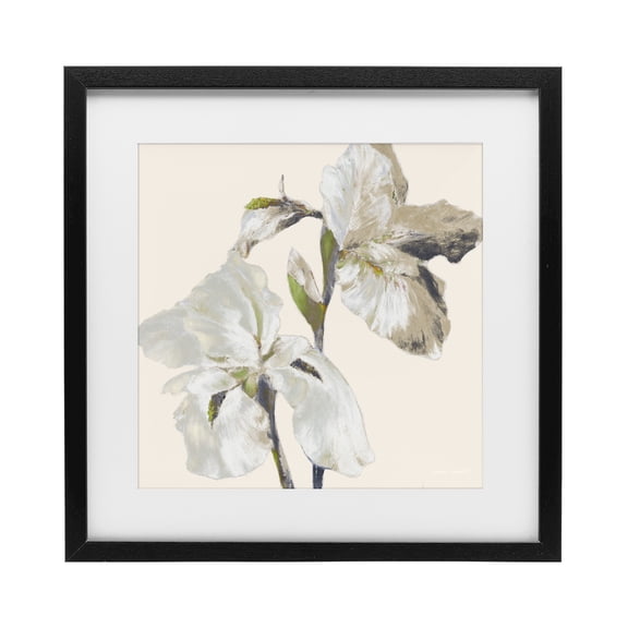 Stupell Industries Shabby Chic Irises Soft Beige Black Framed Print Under Glass, 13 x 13, by Lanie Loreth