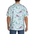 thumbnail image 5 of Wukai Rabbit And Butterfly Men's Casual Short-Sleeve Button Down Shirt - Lightweight Summer Dress Shirt for Daily Wear-X-Large, 5 of 7