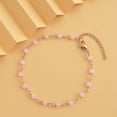 thumbnail image 2 of Pink Glass Round Stainless Steel Rose Gold ION Plated Beaded Station Bracelet for Women Jewelry Birthday Gifts for Women Size 7.5-9" Birthday Gifts, 2 of 7