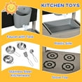 thumbnail image 5 of Outsunny Kids Sandbox with Canopy Adjustable, Wooden Sandbox Backyard Toy, 5 of 10