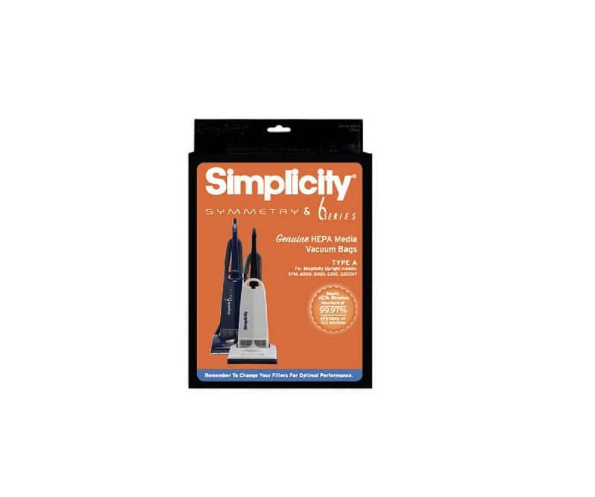 Simplicity 6 Vacuum Bags Type a Symmetry & 6 Series HEPA Media SYM 6000 for sale online 