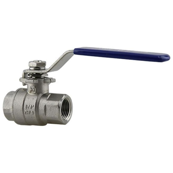 Boshart Industries PEBVSS-1003 0.38 in. 304 Robinet à Tournant Sphérique en Acier Inoxydable - 2 Pièces