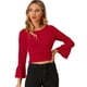 thumbnail image 1 of INSPIRE CHIC Blusa De Fiesta Ligera Con Lazo En La Espalda Y Mangas Acampanadas Para Mujer Rojo S, 1 of 6