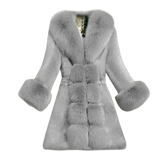 Women Lady Coat Winter Warm Long Sleeve Solid Outwear Coat Plush Jacket Warm And Soft Winter Overcoat