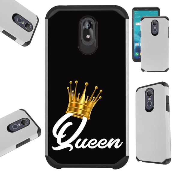 Compatible LG Stylo 5 | LG Stylo 5 Plus Case Hybrid TPU Fusion Phone Cover (Queen Crown)