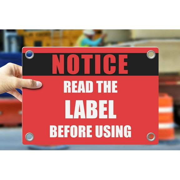 READ THE LABEL BEFORE USING | Warning Notice Caution Danger 3mm PVC Sign