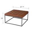 thumbnail image 2 of SEI Furniture Ciarin Leather Upholstered Cocktail Ottoman in Brown-Gray, 2 of 2