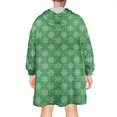 thumbnail image 2 of Wearable Oversized Blanket,Green Christmas Snowflake Pattern Wearable Blanket Hoodie for Adults,Cozy Hooded Blankets with Super Pockets,Super Warm Fuzzy Pullover for Women & Men, 2 of 6