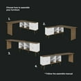 thumbnail image 5 of Madesa Modern L Shaped Desk 59 Inch with 2 Drawers and 4 Storage Shelves Home Office Corner Study Table Unit for Kids and Adults - White/Brown, 5 of 7