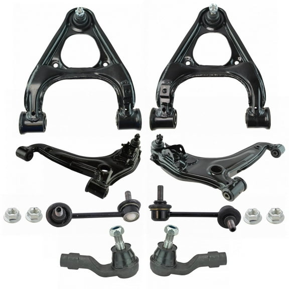 TRQ 8 Piece Steering Suspension Kit Control Arms with Ball Joints Tie Rods Links PSA66352