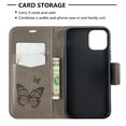 thumbnail image 6 of Allytech iPhone 11 Pro Case (5.8"), Slim Fit PU Leather Folio Butterfly Embossed Shockproof Wrist Hand Strap Flip Cards Holder Wallet Case TPU Back Cover for Apple iPhone 11 Pro 5.8-inch, Gray, 6 of 8