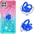 thumbnail image 5 of case for Samsung Galaxy A22 5G (N0 4G) Case w/Ring Holder,Creativity Clear Gradient Quicksand Glitter Flowing Liquid Floating Women Girls Cute Case TPU Cover for Samsung Galaxy A22 5G JB Powder Blue, 5 of 14