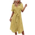 thumbnail image 2 of Robe d'Été pour Femmes 2024 Mode Grande Taille Décontractée Printemps et Col en V Manches Trois-Quarts Robe Imprimée 50 % de Réduction!, 2 of 8