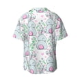 thumbnail image 2 of Xecao offers the Rabbit Back View for Men's Casual Short-sleeved Shirt, a button-up collared shirt with a pocket, perfect for beach vacations and yacht travel in the Large size., 2 of 7