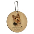 thumbnail image 1 of Yorkshire Terrier Yorkie Dog Breed Round Wood Luggage Card Suitcase Carry-On ID Tag, 1 of 4