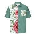 thumbnail image 4 of CALAFEBILA Men's Hawaiian Shirts Casual Button Down Tropical Print Short Sleeve Holiday Beach Shirts Loose Fit Summer Mens Tops Clearance, 4 of 5