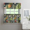 thumbnail image 2 of Kitchen Curtains 24 Inch Short - 3 Panel Set, Rod Pocket Window Curtain with Tropical Leaf Botanical Print, 100% Polyester for Farmhouse, Cafe, Kitchen, Bedroom, Easy Wash, 2 of 6