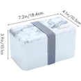 thumbnail image 2 of Bento Lunch Box with cutlery for adults and children Microwave Bento Box (White), 2 of 5