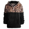 thumbnail image 4 of Shadoumai Leopard Print Hoodie For Women 1/4 Zipper Collar Top Double Sided Fleece Warm Jacket With Pockets Plus Size Clothes, 4 of 9
