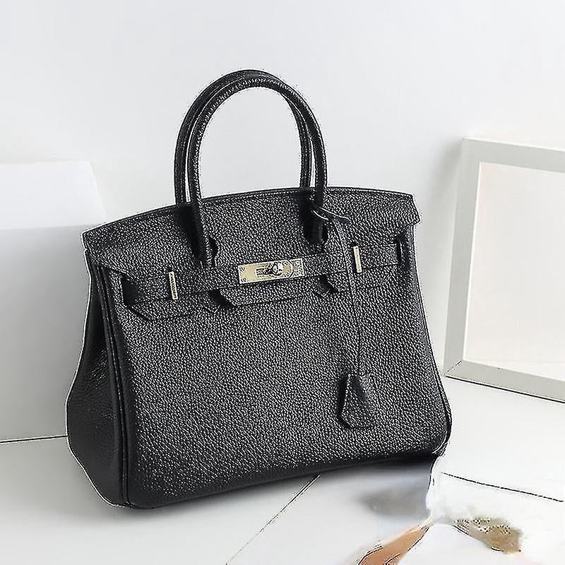 Shenfei Ladies Women Leather Handbag Birkin First Layer Cowhide Leather Tote Bag Commuter Crossbody Kelly Handbag