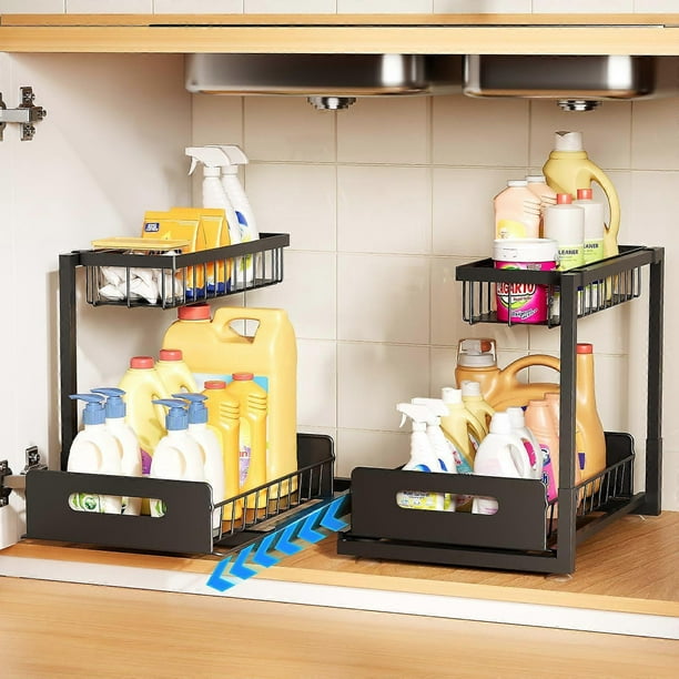 Under Sink Organizer 1 Pack,Pull Cabinet Out Organizer Shelf,Kitchen Bathroom Organizers