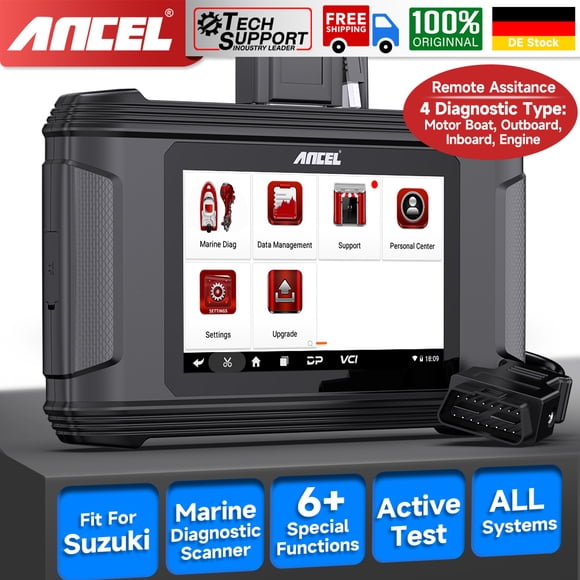 ANCEL MR500 Marine Diagnostic Tool for Yamaha Suzuki Outboard Engines, OBD2 Scanner with 15+ Special Functions