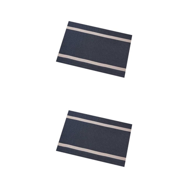 Yuarrent Mantel de de PVC con patrón de rayas de estilo, manteles individuales, posavasos, aislamiento rectangular, antideslizante, Azul Rectángulo/30*45cm 2Conjunto