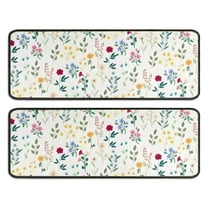 Kitchen Rugs Sets Of 2,Pioneer Flower Floral Print Pattern Anti Fatigue Kitchen Mat Rugs Non Slip Washable,Decorative Kitchen Floor Mats for Kitchen,Sink,Laundry,17"x47" 17"x47"